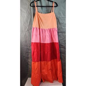 NWT English Factory Tiered Colored Maxi Spaghetti Straps 1X NWT